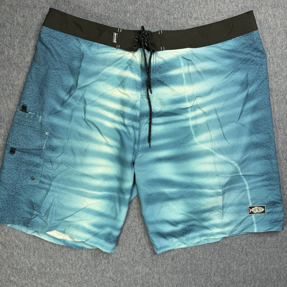 Aftco Bluewater Board Shorts Size 42 Mens‎ Blue Drawstring 10" Inseam Read
